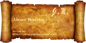 János Mónika névjegykártya